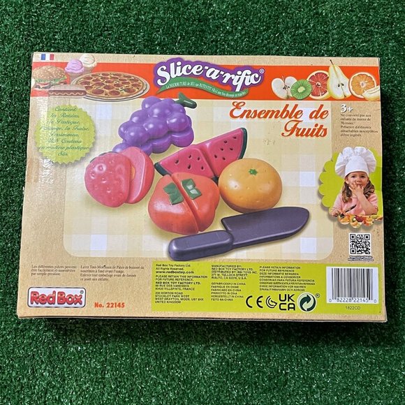 Pretend Food Play Set FRUITS Red Box Food and Accessories 11 Pcs Easy-Slide NEW - Picture 10 of 13